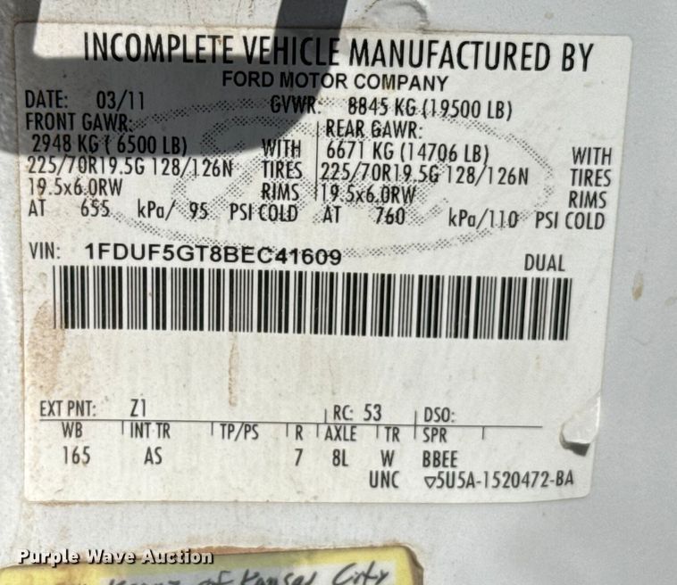 image for item GH9330 2011 Ford F550 Super Duty utility / service truck