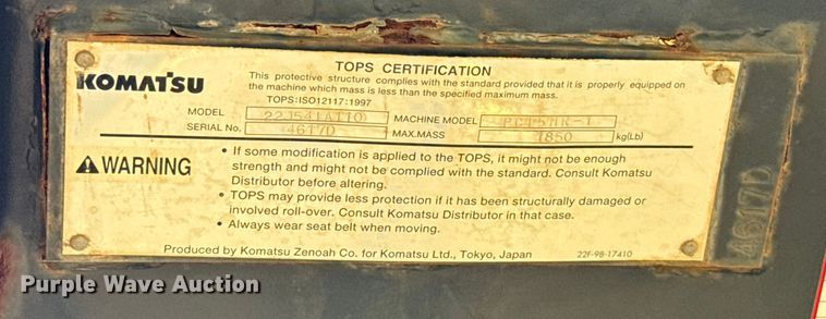 image for item GH9331 Komatsu PC15MR-1 mini excavator