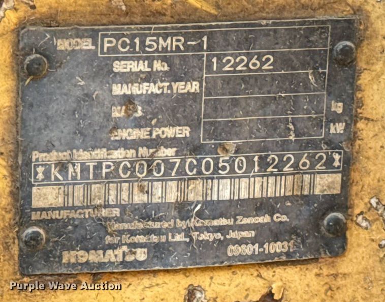 image for item GH9331 Komatsu PC15MR-1 mini excavator