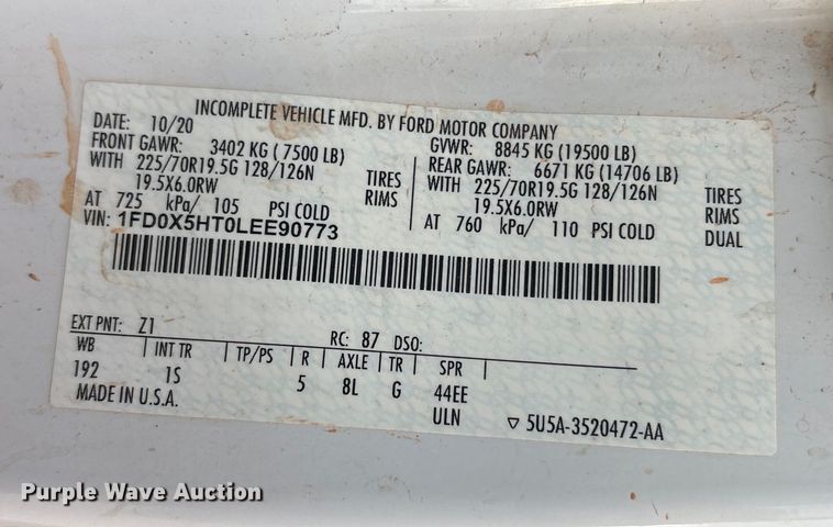 image for item GH9363 2020 Ford F550 SuperCab bucket truck