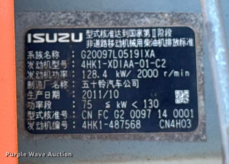 image for item GH9382 2012 Hitachi ZX200LC-3 excavator