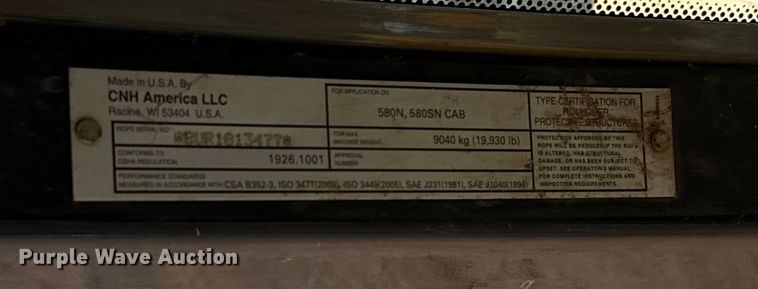 image for item GH9389 2013 Case 580 Super N backhoe