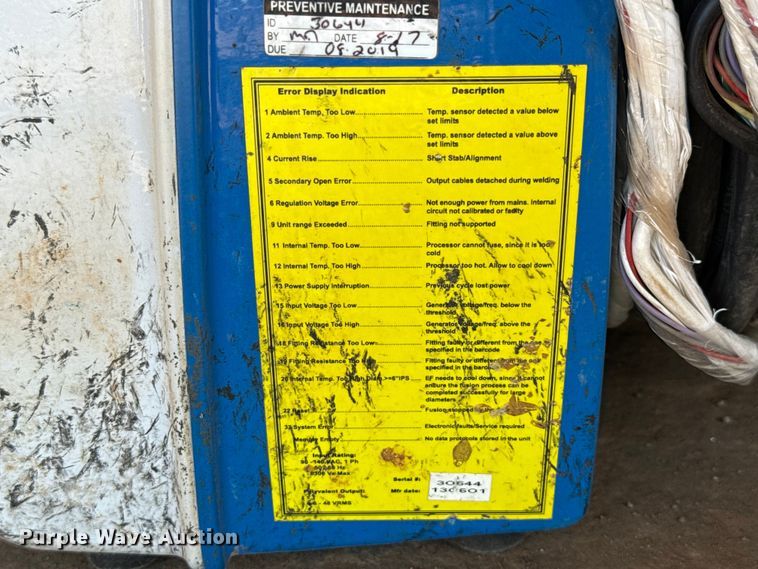 image for item GH9393 McElroy poly fusion machines