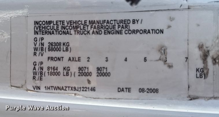 image for item NU9559 2009 International WorkStar 7500 grapple crane truck