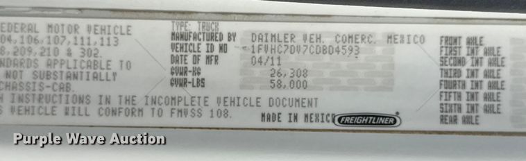 image for item NU9632 2012 Freightliner Business Class M2 grapple crane truck