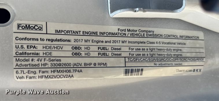 image for item NU9633 2017 Ford F550 Super Duty utility / service truck