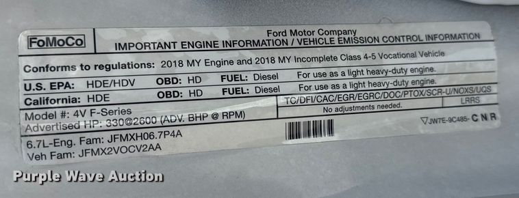 image for item NU9636 2018 Ford F550 Super Duty utility / service truck