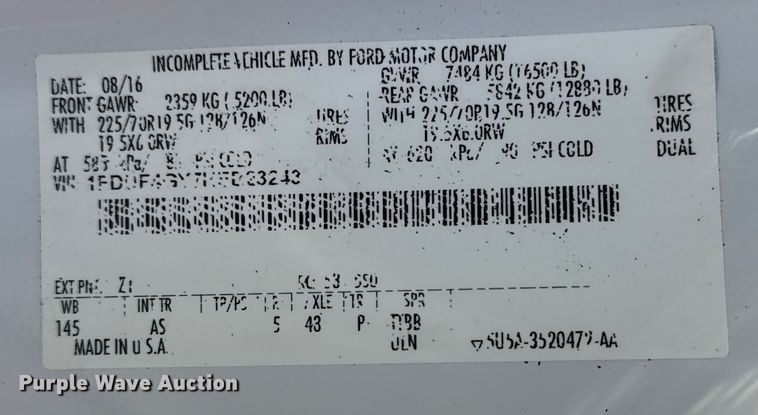 image for item NU9648 2017 Ford F450 Super Duty bucket truck