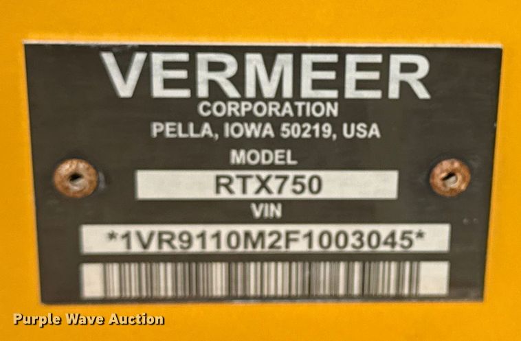 image for item NU9677 2015 Vermeer RTX750 trencher