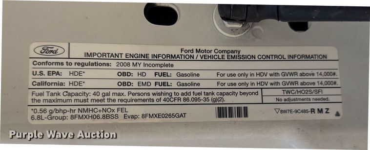 image for item NU9681 2008 Ford F450 Super Duty utility / service truck