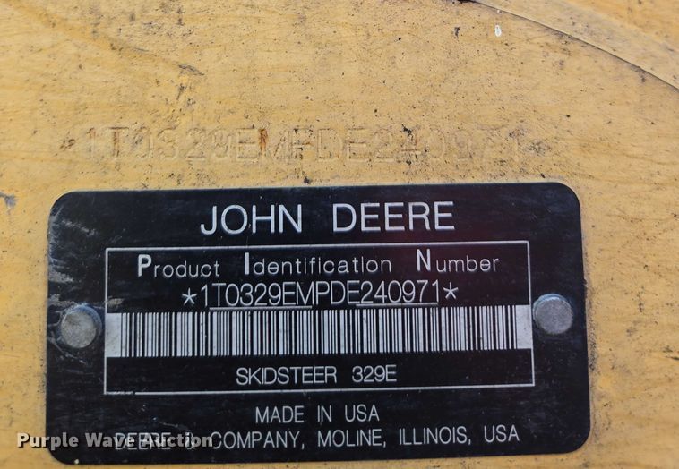 image for item OC9795 2013 John Deere 329E tracked skid steer loader