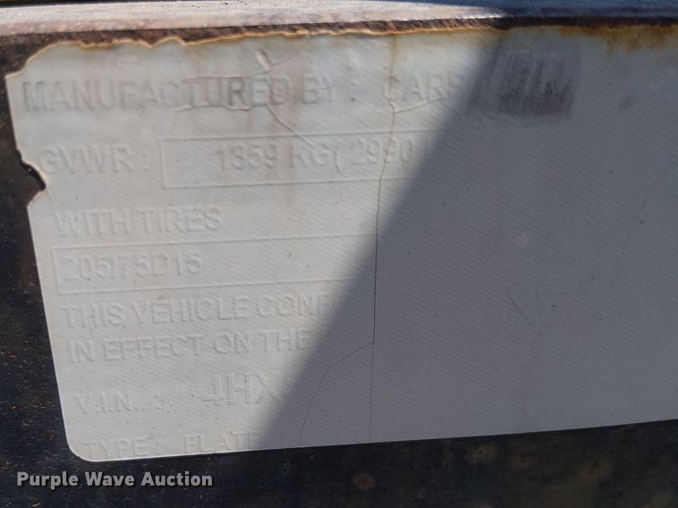 image for item YA0965 2014 Carson utility trailer