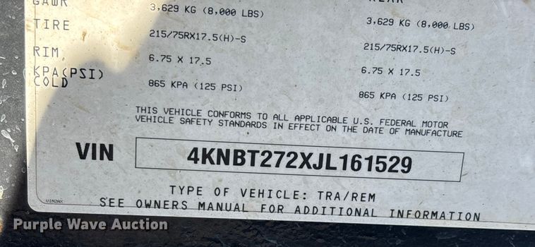 image for item YA0975 2018 Towmaster T-16DT tilt deck equipment trailer