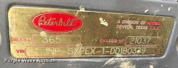 image for item YA0979 2013 Peterbilt 365 crane truck