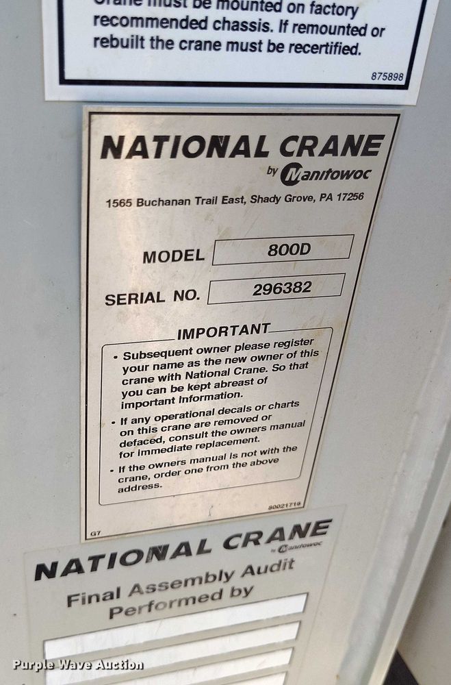 image for item YA0980 2011 Peterbilt 365 crane truck