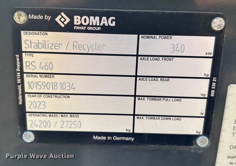 image for item YA1026 2023 Bomag RS460 reclaimer