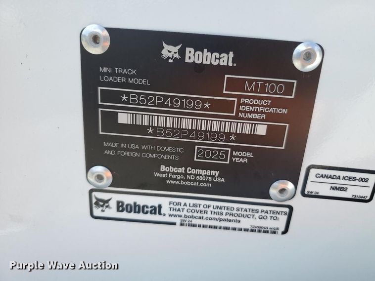 image for item YA1105 2025 Bobcat MT100 compact utility loader