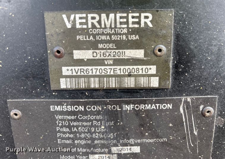 image for item YA1154 2014 Vermeer D16X20 Series II directional boring unit