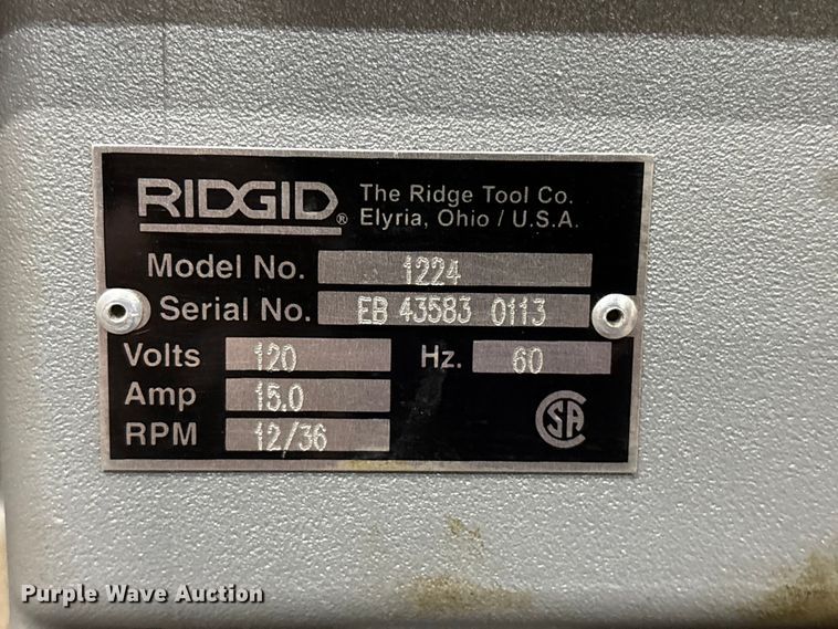 image for item EV3511 Ridgid 1224 pipe threader