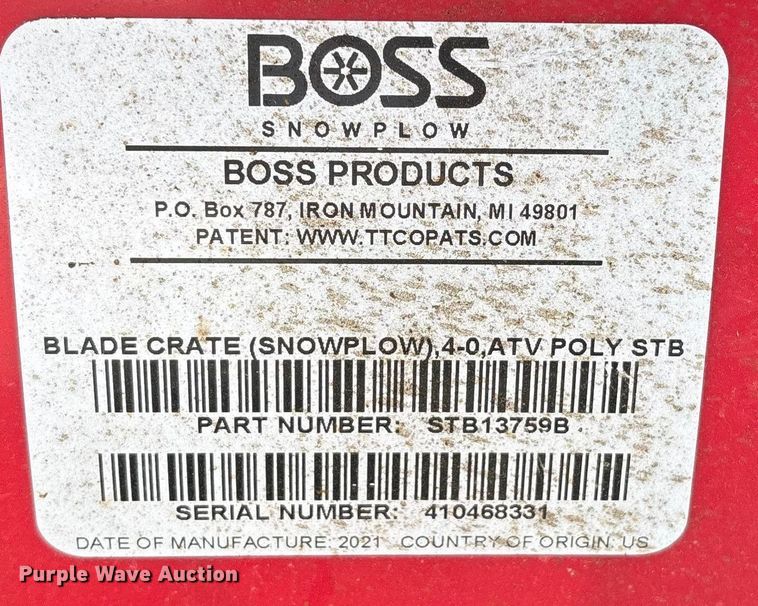 image for item EV4006 2021 Boss Snowrator snow pusher
