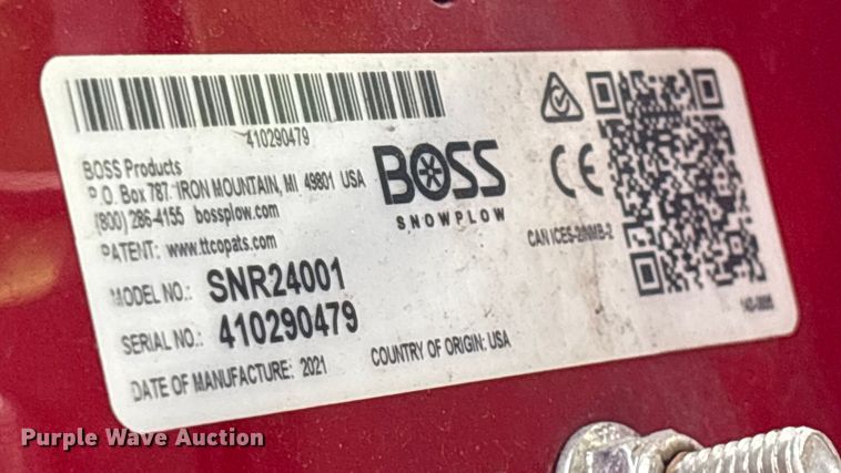 image for item EV4006 2021 Boss Snowrator snow pusher