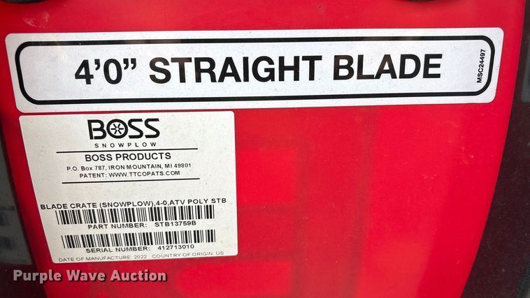 image for item EV4007 2022 Boss Snowrator snow pusher