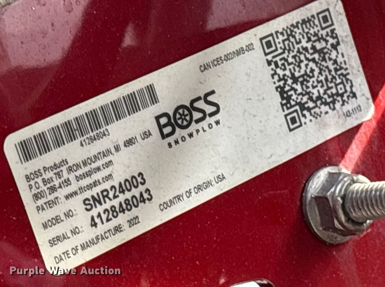 image for item EV4007 2022 Boss Snowrator snow pusher