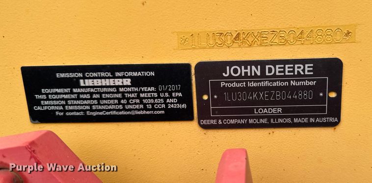 image for item EV4009 2017 John Deere 304K wheel loader