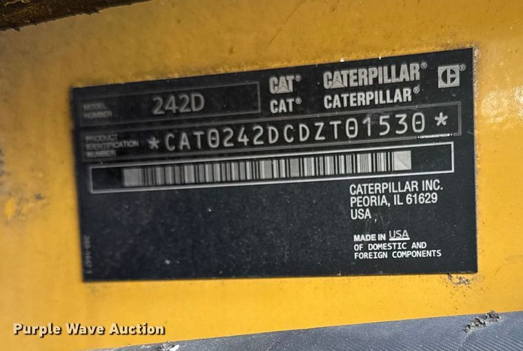 image for item EV4010 2015 Caterpillar 242D skid steer loader