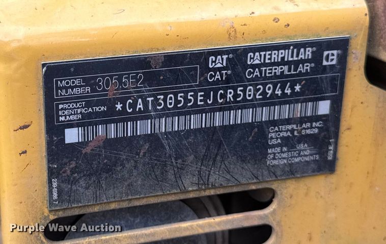 image for item EV4012 2017 Caterpillar 305.5E2 mini excavator