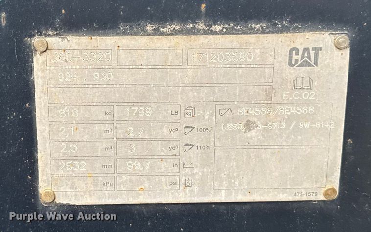 image for item EV4026 2018 Caterpillar 926M wheel loader