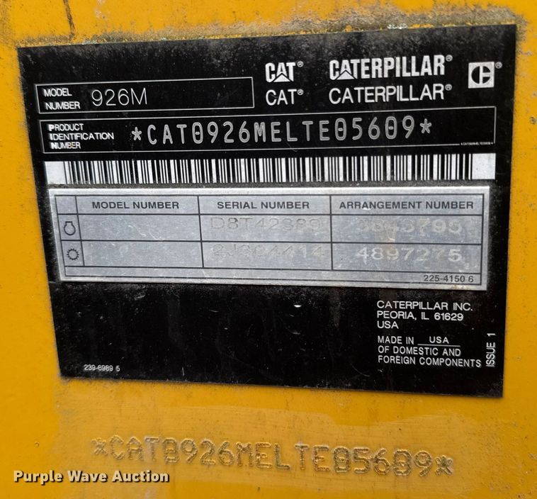 image for item EV4026 2018 Caterpillar 926M wheel loader