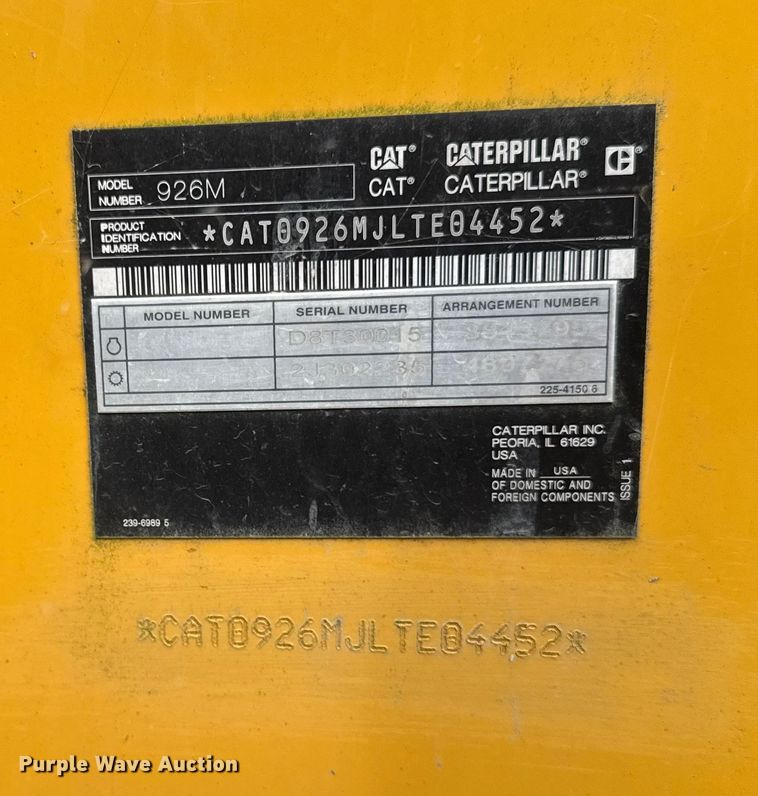 image for item EV4028 2017 Caterpillar 926M wheel loader