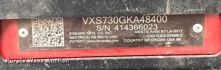 image for item EV4034 Exmark VSX730GKA48400 ZTR lawn mower