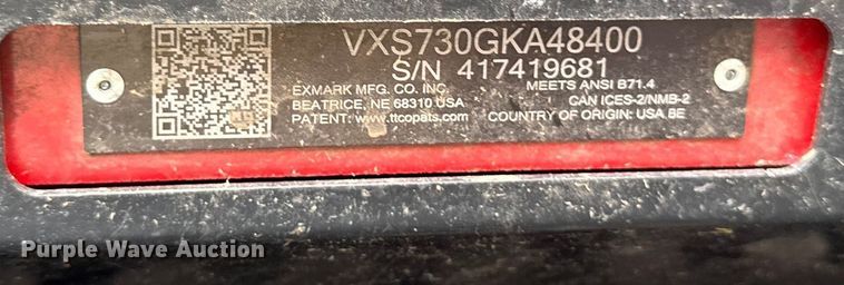 image for item EV4035 Exmark VSC730GKA48400 ZTR lawn mower