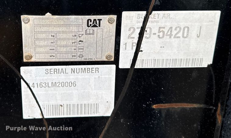 image for item EV4047 CAT 279-5421 skid steer bucket