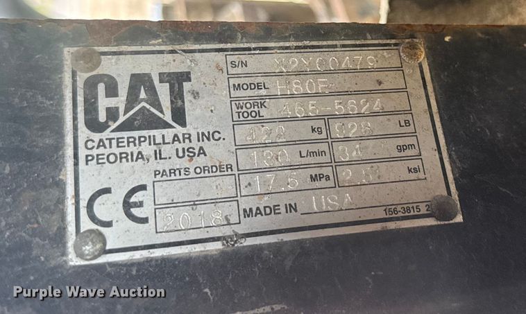 image for item EV4056 2018 Caterpillar H80E breaker