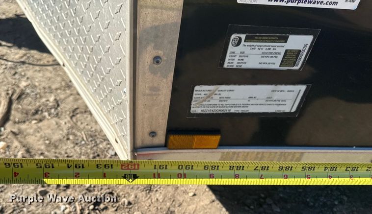 image for item EV4090 2016 Quality cargo 8.5x34TA3 enclosed cargo trailer