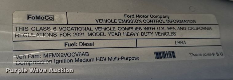 image for item EV4093 2021 Ford F600 dump truck