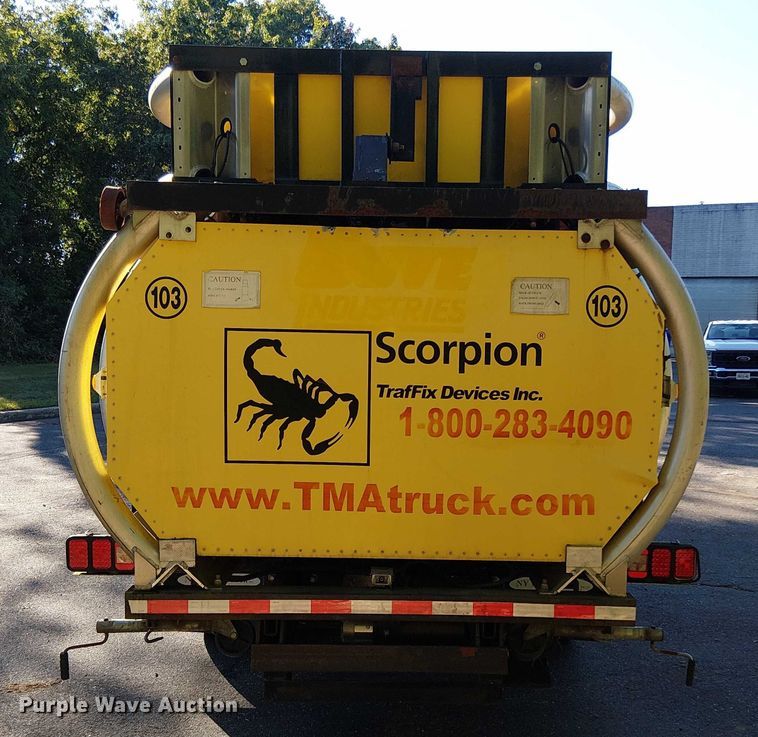 image for item EV4095 2004 International 4300 flatbed truck with crash attenuator