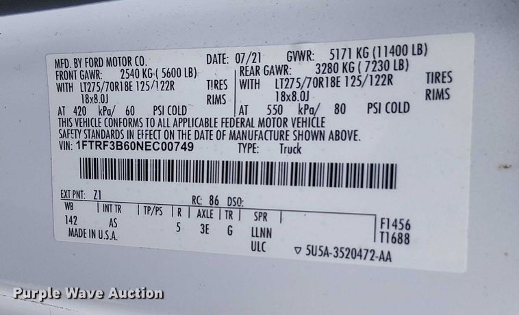 image for item EV4096 2022 Ford F350 Super Duty XL bucket truck