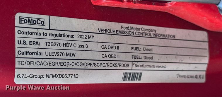 image for item EV4117 2022 Ford F350 Super Duty Crew Cab pickup truck