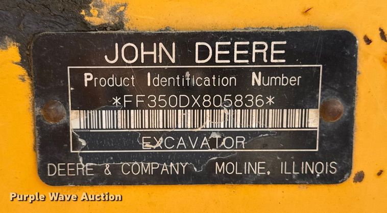 image for item EV4136 2007 John Deere 350D LC excavator
