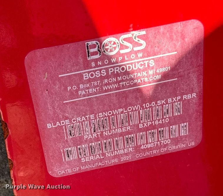 image for item EV4146 Boss wheel loader snow pusher