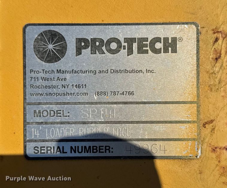 image for item EV4162 ProTech SP14L wheel loader snow pusher