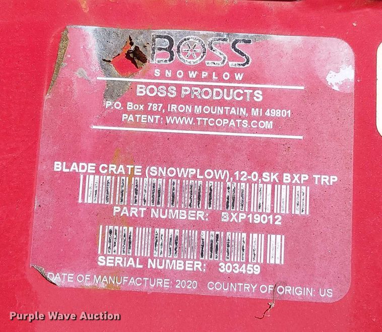 image for item EV4329 Boss skid steer snow pusher