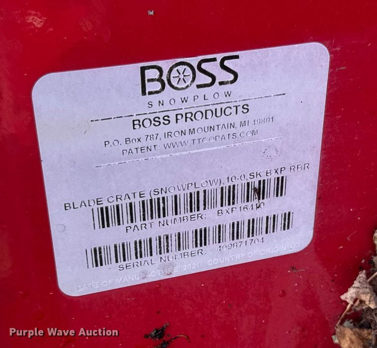 image for item EV4330 Boss skid steer snow pusher