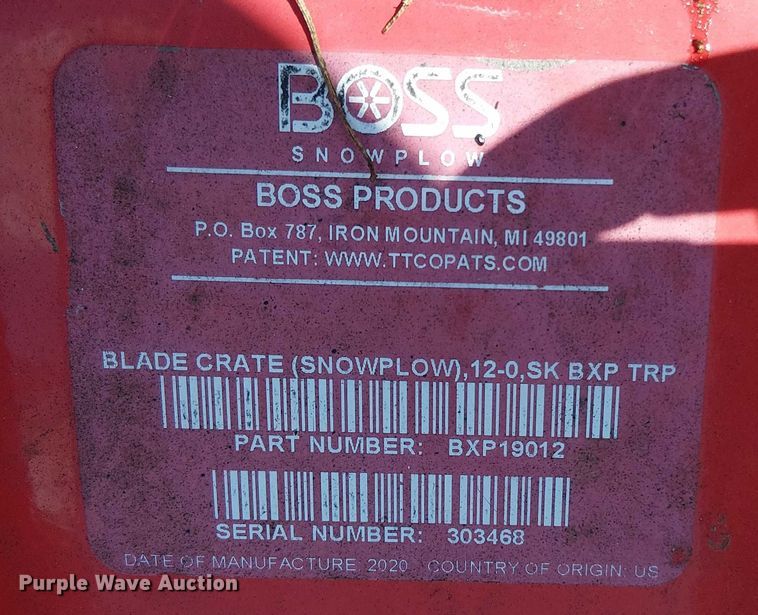image for item EV4331 Boss skid steer snow pusher
