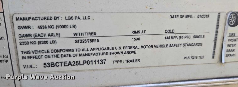 image for item EV4344 2020 LGS enclosed cargo trailer