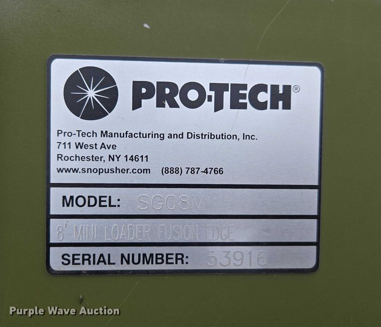 image for item EV4356 Pro-Tech SC08M skid steer snow pusher